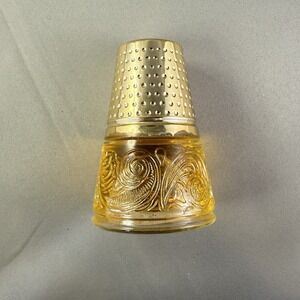 Avon Golden Thimble Cologne Bottle Bird of Paradise 2 oz Vintage Full‎
